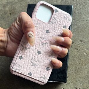 MCM Pink Leather Phone Case